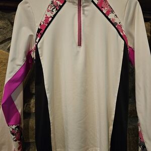 Pink and Black Long Sleeve Athletic Top